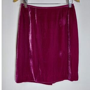 Albert Nipon Rayon Silk Blend Skirt Pink Solid Lined Women Size 4